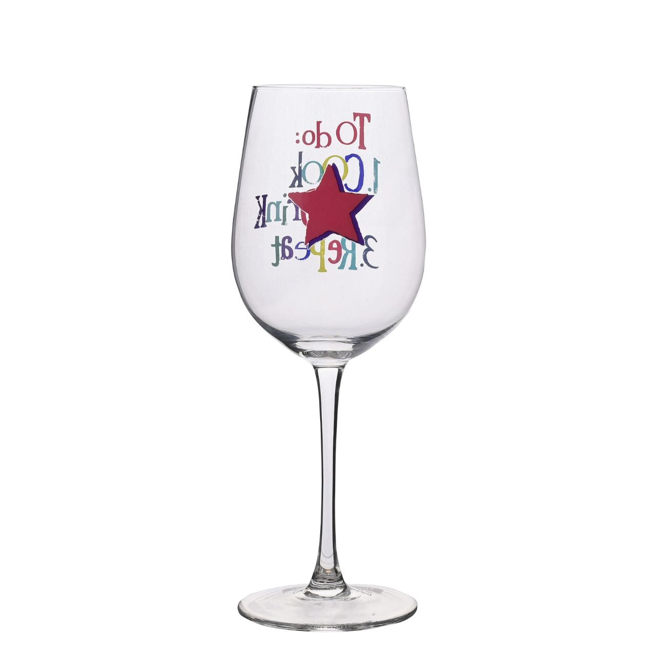 This fun-filled glassware makes a tongue-in-cheek gift for those who enjoy a glass of wine with their meal.