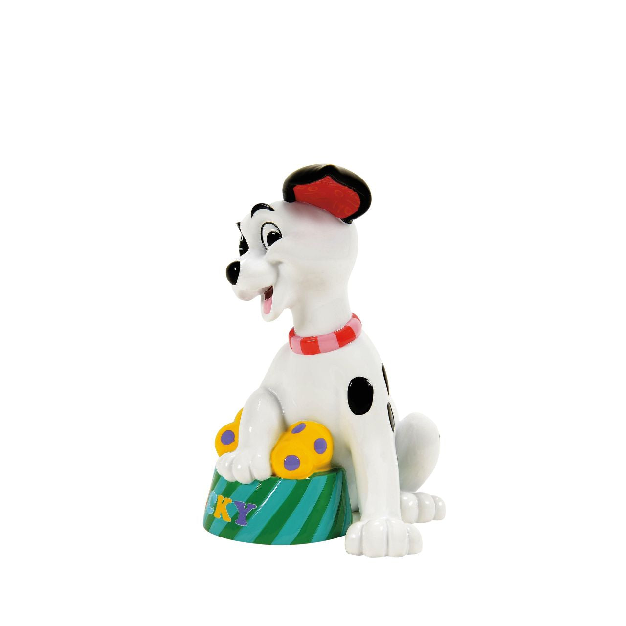 Disney Britto collaboration is celebrating the 65th Anniversary of Walt Disney's Classic 101 Dalmatians. This Mini figurine features the adorable pup Lucky adorned with Romero Britto's brightly coloured patterns to match his own spots.