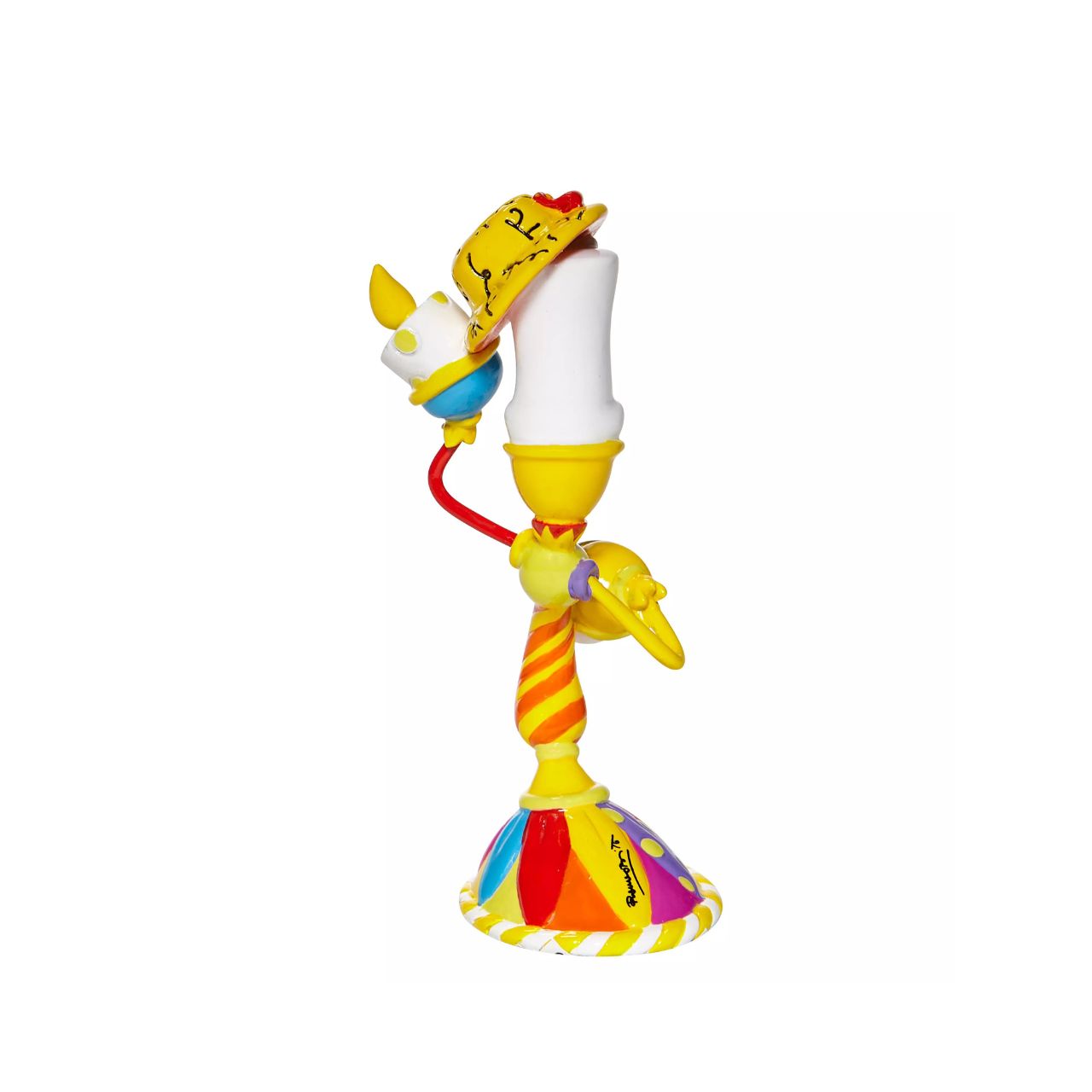 Romero Britto reimagines this classic character from Beauty and the Beast. The ever elegant and always hospitable Lumiere gets an update with an infusion of bright, bold and colourful patterns.