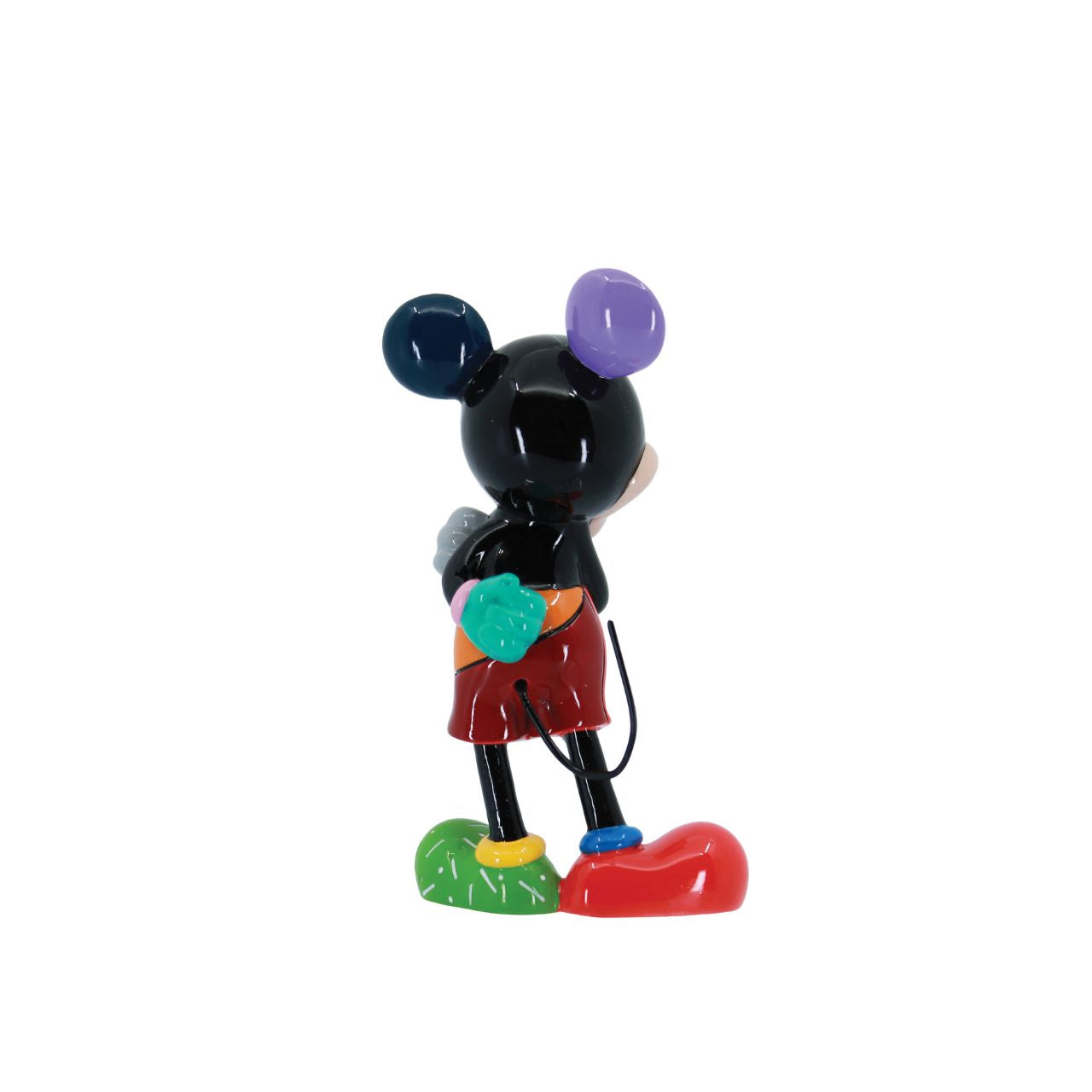 Pop artist Romero Britto reinterprets Mickey Mouse in his iconic pop art palette of bright colours and happy hues. Figurine is made from cast stone. Product is supplied in a branded Disney gift box. Unique variations should be expected as product is hand painted.