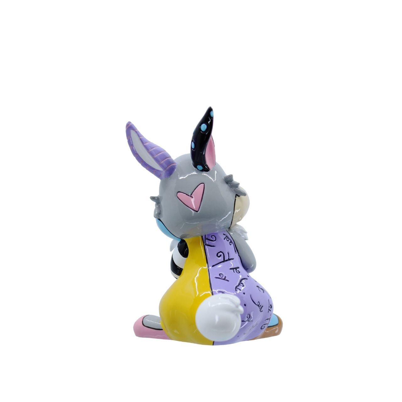 A vibrant tribute to Disney's beloved Bambi character, thumper. Hand-painted with Britto's iconic pop art motifs, this charming collectible breathes new life into the playful, heartwarming rabbit.