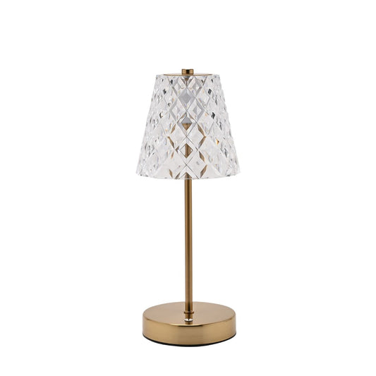 The lamp is adorned with a stunning bronze colour, exuding a timeless appeal that seamlessly fits into a variety of interior aesthetics. The diamond pattern shade gives off a wow factor.