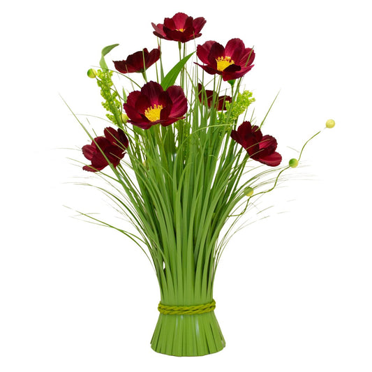 Burgundy Daisy Mini Floral Sheaf 40cm  This Enchante Burgundy Daisy Mini Floral Sheaf measures 40cm and features vibrant burgundy daisies. Handcrafted with high-quality, this miniature floral arrangement adds a touch of elegance to any space. Perfect for home decor, weddings, or special events. Bring the beauty of nature indoors with this stunning floral sheaf.