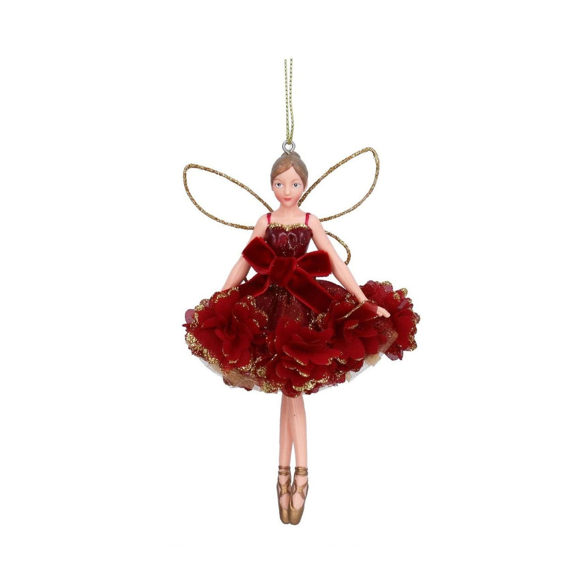 Bring festive elegance to your tree with this enchanting Gisela Graham Burgundy Floribunda Fairy Hanging Ornament. Crafted in rich burgundy tones, this delicate fairy design captures the magic of the season with its intricate floral details and graceful silhouette.