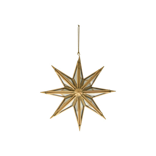 Celestial Gold Mirror Star Tree Decoration Large  A gold mirror star tree decoration by THE SEASONAL GIFT CO.  This gorgeous decoration will stand out amongst the branches on the Christmas tree.