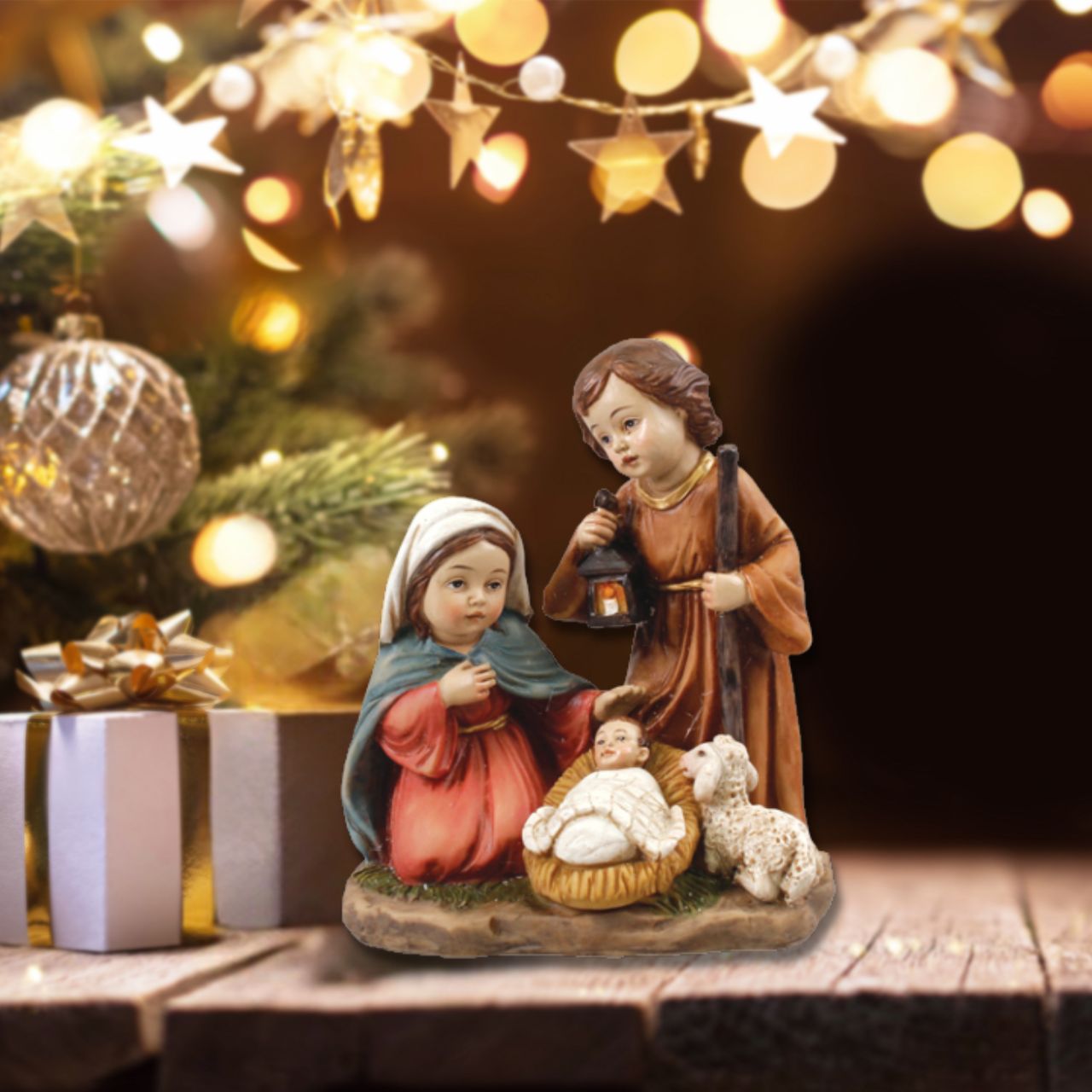 CBC Resin Children's Nativity Set - 5 inch - 4 Figures  This crafted nativity set is the perfect way to bring the beauty of the Christmas story into your home. Featuring 4 detailed resin figures and standing at 5 inches tall, this set is the perfect size for kids to interact with and explore. 