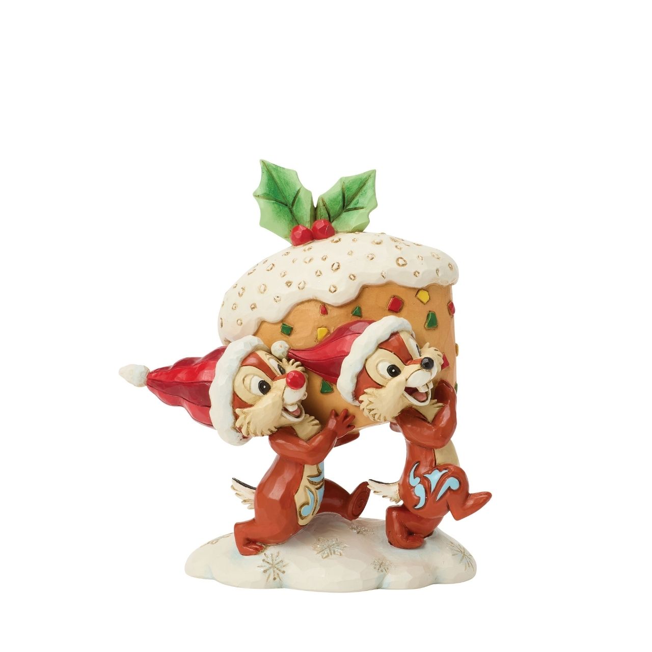 Chip and Dale bring mischief to the holidays with a giant fruitcake in this playful Jim Shore design. Bursting with colour and personality, the cheeky duo share a sugary sweet reminder of Disney fun and festive cheer.