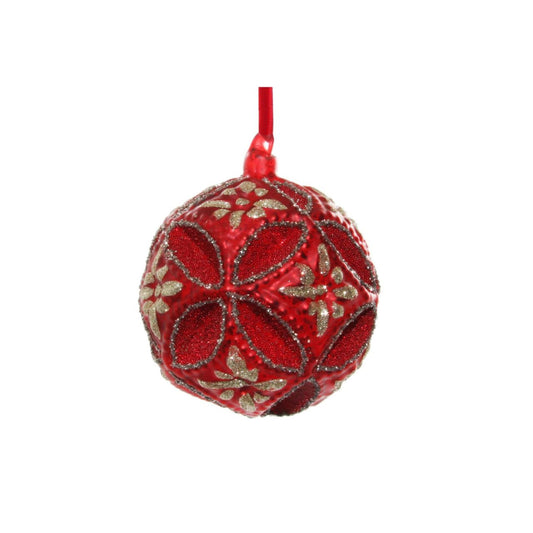 Shishi Red Glass Floral Jewel Ball Glitter Christmas Hanging Ornament  Browse our beautiful range of luxury festive Christmas tree decorations, baubles & ornaments for your tree this christmas.