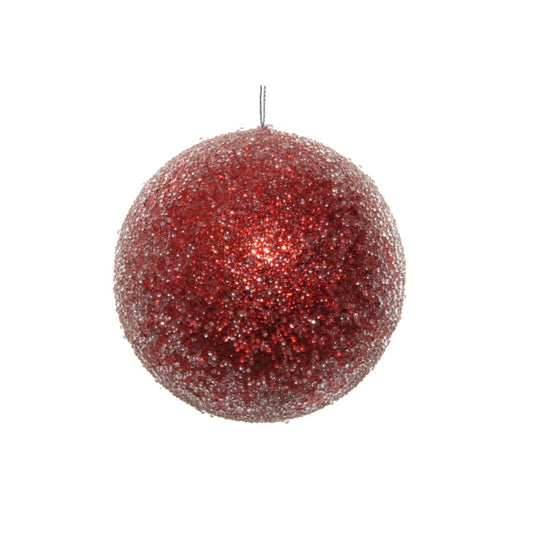 Shishi Glitter Bauble Iced Red Hanging Ornament  Browse our beautiful range of luxury festive Christmas tree decorations, baubles & ornaments for your tree this Christmas.