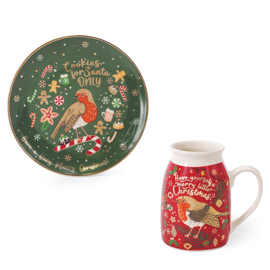 Christmas Eve Cookies Plate and Milk Set for Santa by Tipperary  Bring the magic of Christmas to your child with our special cookies plate and milk mug set. Ideal preparation, made for them to place Santa Claus’ cookies on and milk on the night before Christmas.