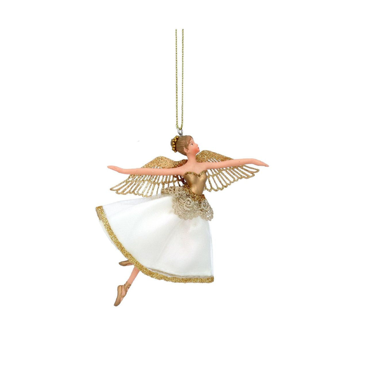 Add a touch of refined charm to your holiday décor with the Gisela Graham Christmas Fairy White Fabric Hanging Ornament.