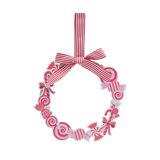 Hanging Wreath Plaque - Candy  A candy hanging wreath plaque from THE SEASONAL GIFT CO.  This festive plaque adds a welcome touch of Christmas cheer to homes.