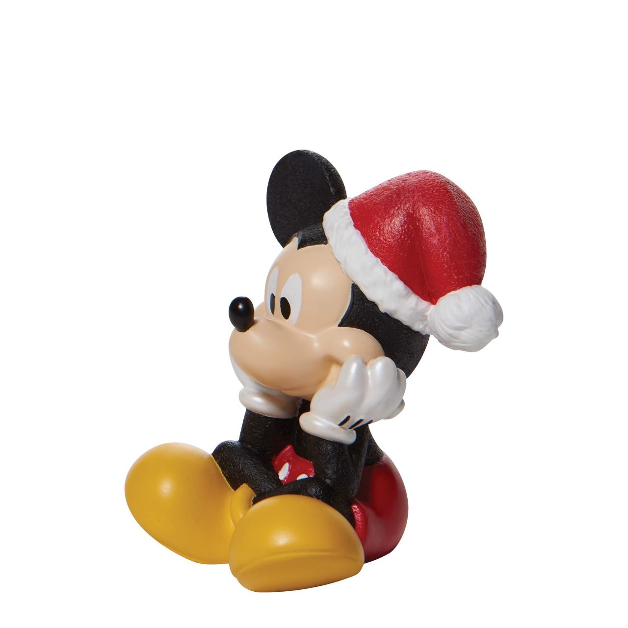 Department 56 Disney Christmas Mickey Mouse Figurine  Positively jolly, Mickey Mouse excitedly sits in this beautiful Christmas figure from Disney. With a song in his heart and holly in his hat, Mickey prepares to spend the season smiling. This is one mouse that won't be silent throughout the house.