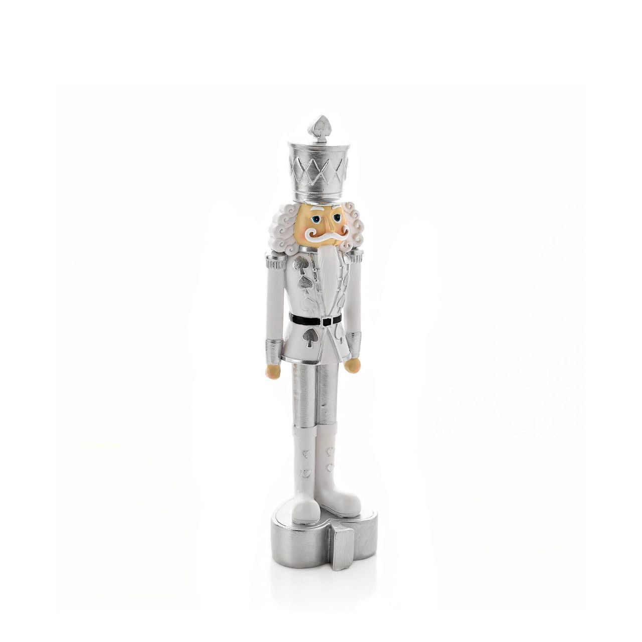 Christmas Nutcracker Figurine Silver 24 cm  This fun and festive nutcracker figurine is a stylish way to welcome a traditional festive character into your home this holiday season.