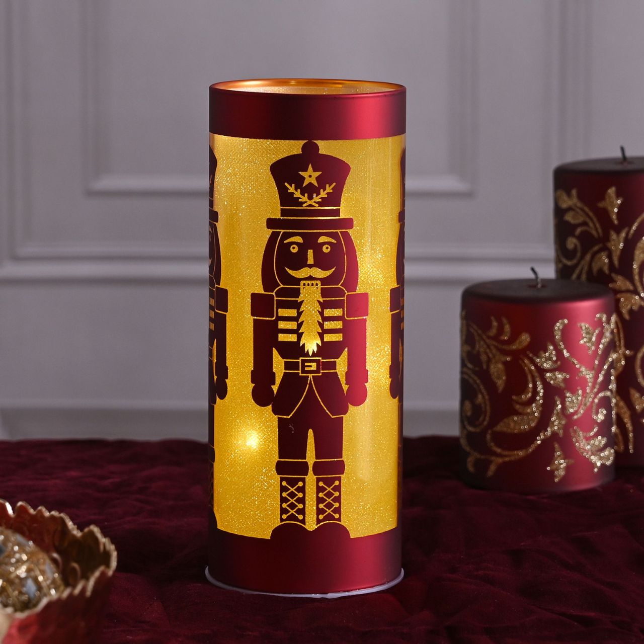Nutcracker LED Tube Light  A Nutcracker LED tube light by THE SEASONAL GIFT CO.  This illuminating decoration is a delightful twist on the traditional this Christmas.