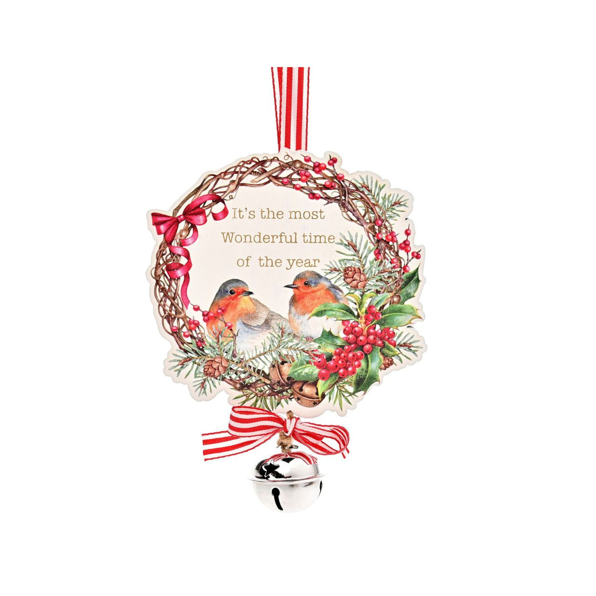 Our charming Robin Hanging Plaque with Bell pays homage to the delightful songbirds of winter, making it an irresistible addition to your festive range.