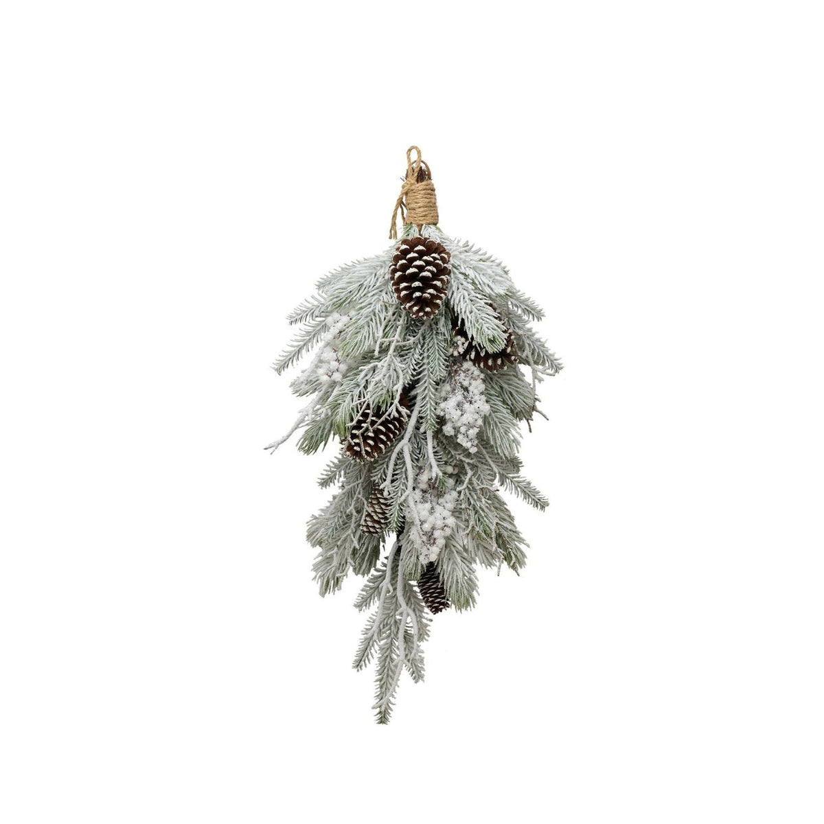 Add a touch of winter charm to your space with The Seasonal Gift Co.'s Snowy Pine Foliage with Cone Decoration.