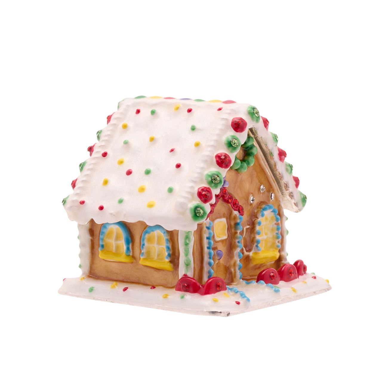 Introducing the Gingerbread House Trinket Box by Stratton Treasured Trinkets, a delightful piece that captures the spirit of the festive season.