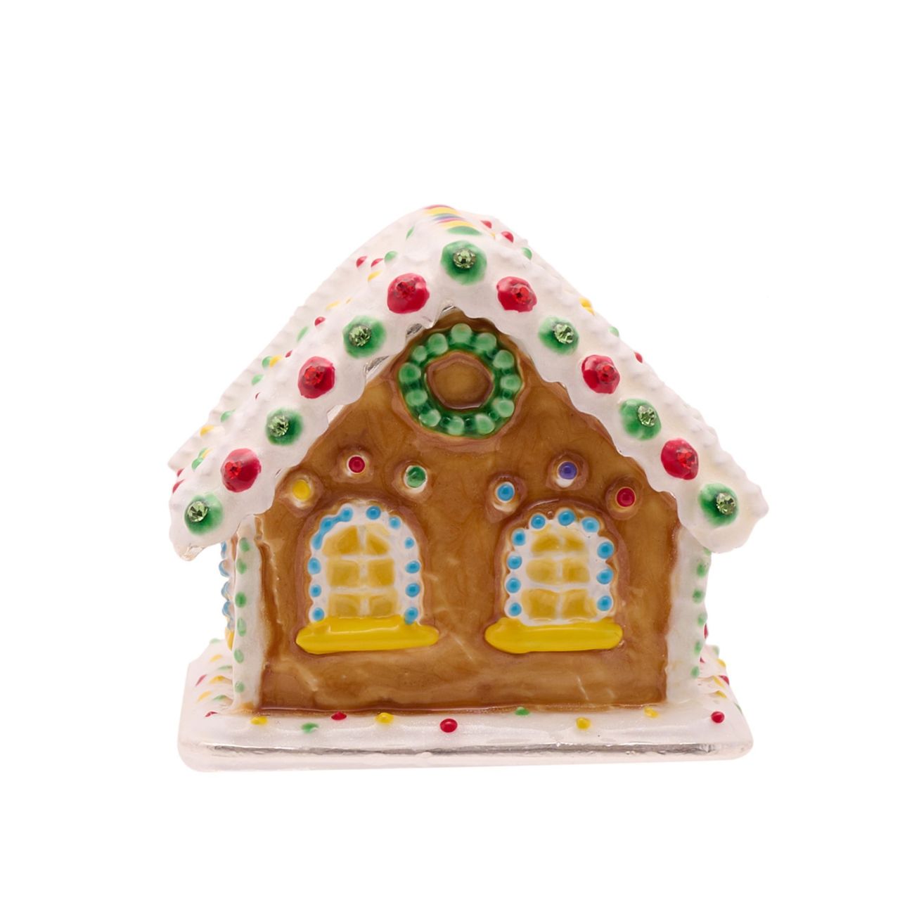 Introducing the Gingerbread House Trinket Box by Stratton Treasured Trinkets, a delightful piece that captures the spirit of the festive season.
