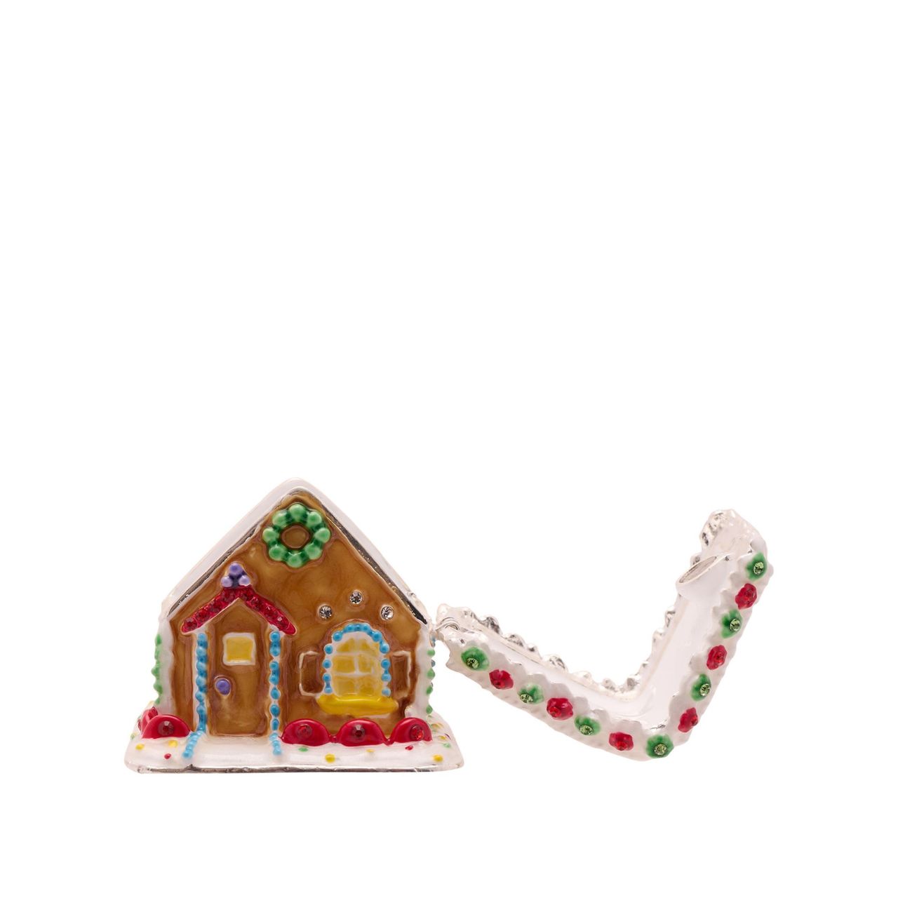 Introducing the Gingerbread House Trinket Box by Stratton Treasured Trinkets, a delightful piece that captures the spirit of the festive season.