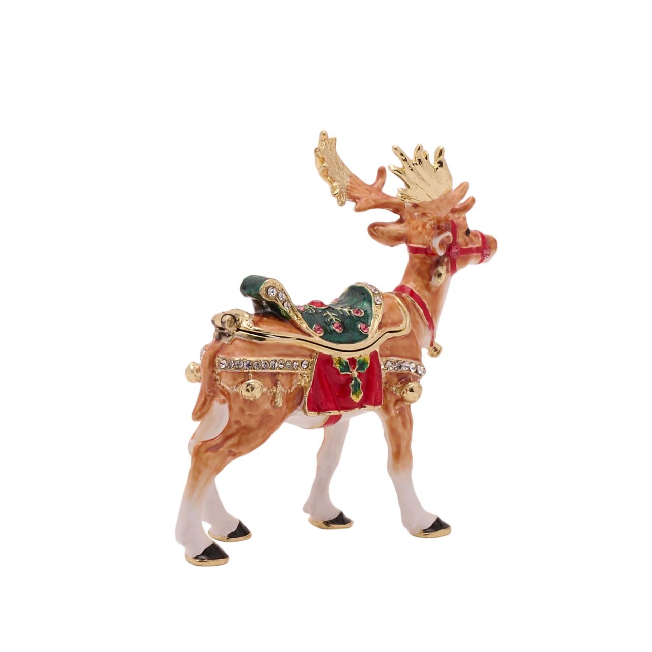 Introducing the Reindeer Trinket Box by Stratton Treasured Trinkets, a delightful piece that captures the spirit of the festive season.