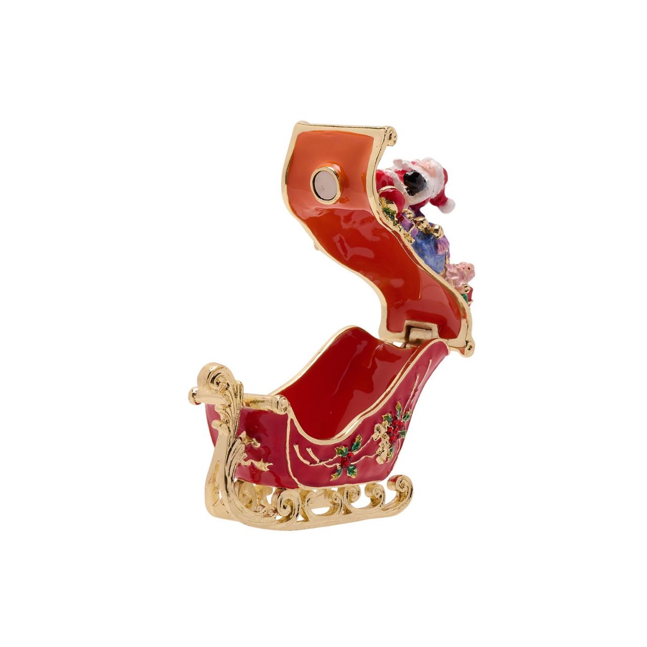 Introducing the Santa’s Sleigh Trinket Box by Stratton Treasured Trinkets, a delightful piece that captures the spirit of the festive season.