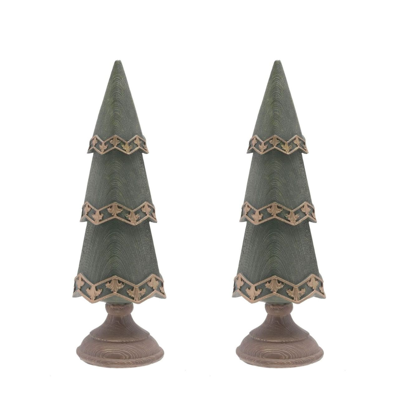 Christmas Scandi Tree in Polyresin Set of 2  A Christmas tree decoration.  This elegant Christmas tree is brimming with Scandi influence and makes a welcome addition to Winter Wonderlands at home.