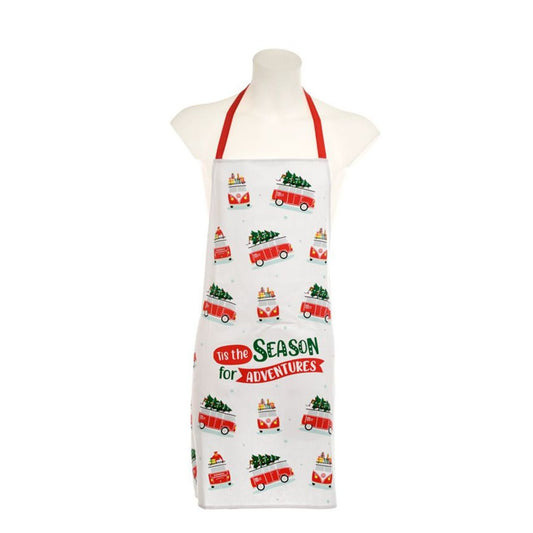 Christmas Volkswagen VW T1 Camper Bus Cotton Apron  This stylish Cotton Apron features a classic Volkswagen VW T1 Camper Van with a Christmas design, made from 100% cotton. Perfect for cooking during the holidays, or as a great gift!