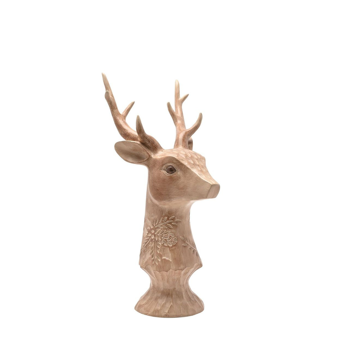 Add natural charm with the Resin Wood Effect Stag Bust 45cm, a perfect centrepiece for seasonal collections.