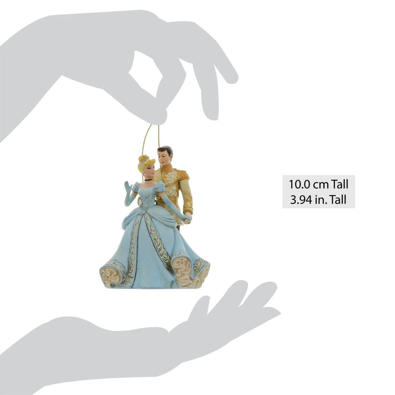 Cinderella and her Prince are the perfect couple to adorn your Christmas tree. Hand crafted and painted with great attention to detail as part of the Disney Traditions collection by Jim Shore.