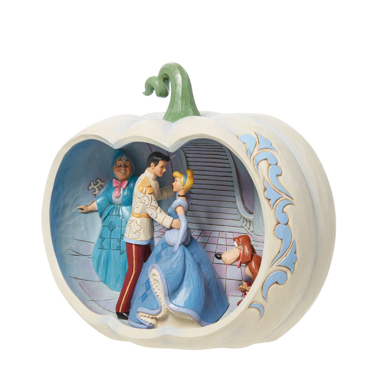 Disney Traditions Cinderella Movie Scene  Cinderella Movie Scene Masterpiece Made from cast stone. Packed in a branded gift box. Unique variations should be expected as this product is hand painted. Not a toy or children's product.