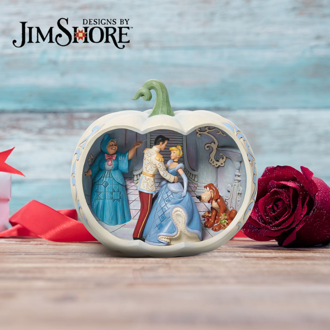 Disney Traditions Cinderella Movie Scene  Cinderella Movie Scene Masterpiece Made from cast stone. Packed in a branded gift box. Unique variations should be expected as this product is hand painted. Not a toy or children's product. Intended for adults. 