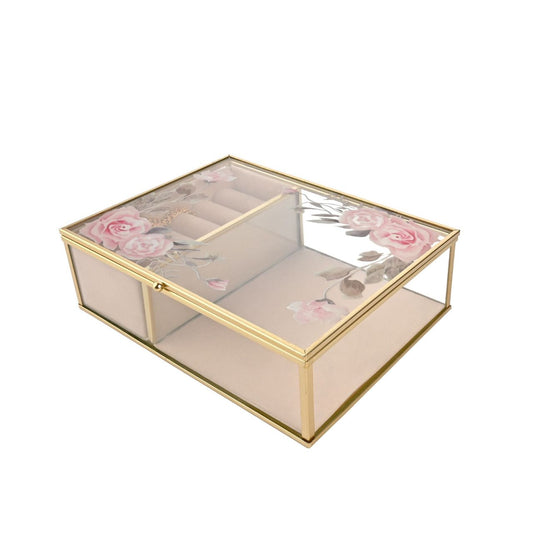 Keep jewellery safe and looking splendid with this Large Classic Floral Glass Jewellery Box, from the SOPHIA Classic Collection.