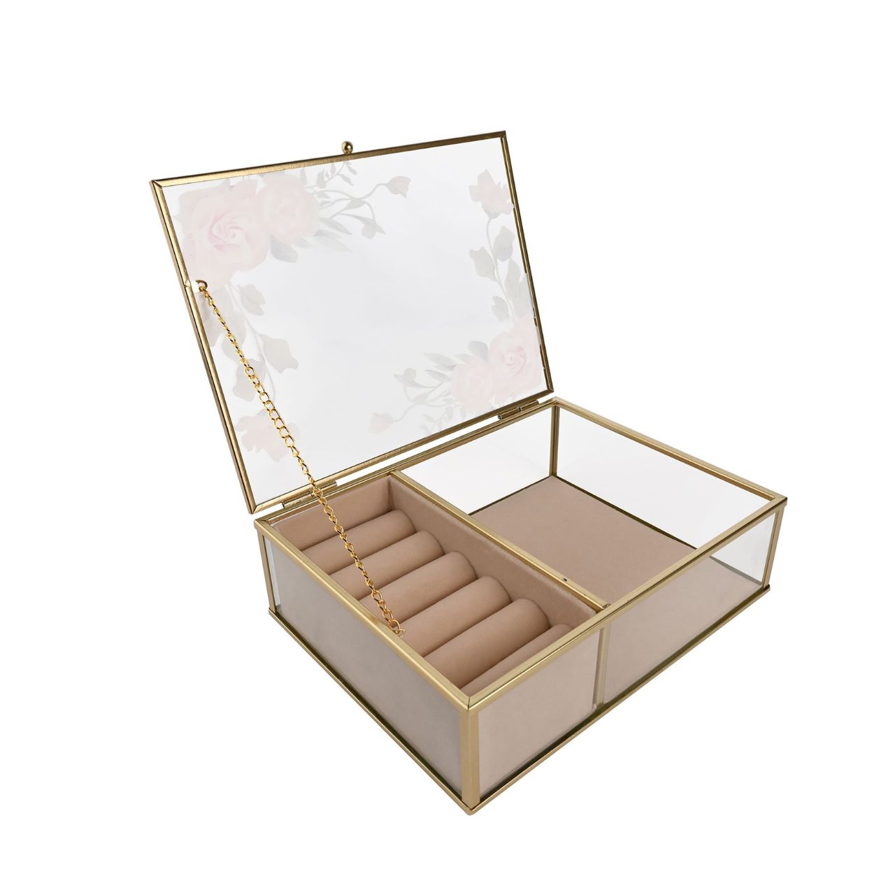 Keep jewellery safe and looking splendid with this Large Classic Floral Glass Jewellery Box, from the SOPHIA Classic Collection.