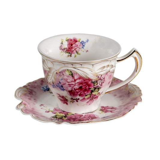 Enjoy a special cup of tea or coffee with the Clayre &amp; Eef Classic Pink Flowers Cup and Saucer. Carefully crafted from quality materials, this unique cup and saucer combination is decorated with charming pink and white floral motifs for a timeless, traditional look. Whether you're hosting guests or sipping a cup of tea solo, let the Classic Pink Flowers Cup and Saucer be your tasteful choice.