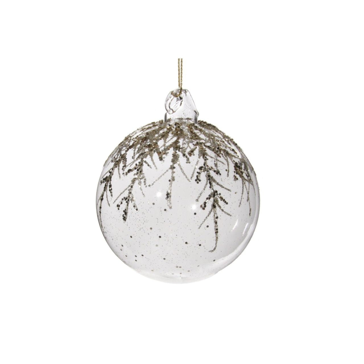 Shishi Clear Glass Ball with Glitter Fern Christmas Hanging Ornament  Browse our beautiful range of luxury festive Christmas tree decorations, baubles & ornaments for your tree this Christmas.