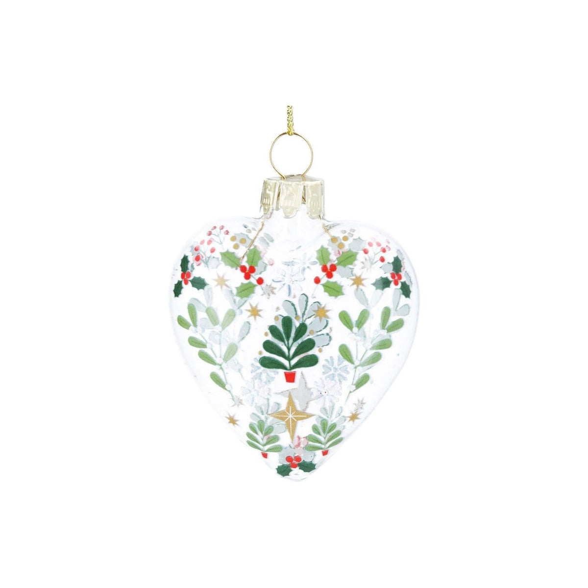 Bring Alpine charm to your Christmas tree with this elegant clear glass heart bauble from Gisela Graham. Hand-crafted from 100% glass, this delicate ornament features a timeless heart shape that catches the light beautifully.