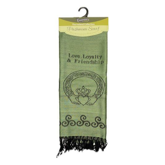 Green Pashmina with Claddagh