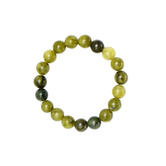This Connemara Marble Beads Style Stretch Bracelet showcases authentic Irish craftsmanship with its natural green marble beads, known for their unique patterns and durability. The stretch design ensures a comfortable fit for various wrist sizes, making it both practical and stylish.