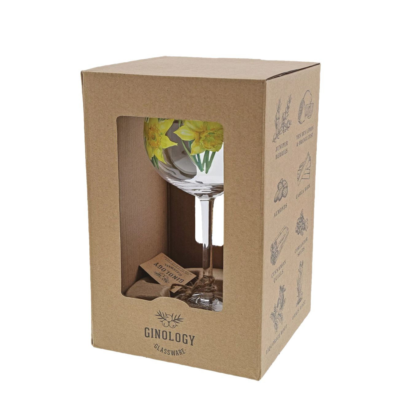 Copa Daffodil Gin Glass  The Daffodil gin glass is ideal for celebrating a new path. Daffodils signify the beginning of springtime, they represent rebirth and new beginnings, and so, they are the perfect gift to help someone special celebrate new achievements and goals. Pair with a fresh lemon gin and tonic for a refreshing gift.