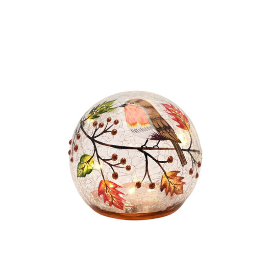 The Country Living Autumn Robin LED Light Up Orb is a charming decorative piece that brings a warm seasonal glow to any interior space.