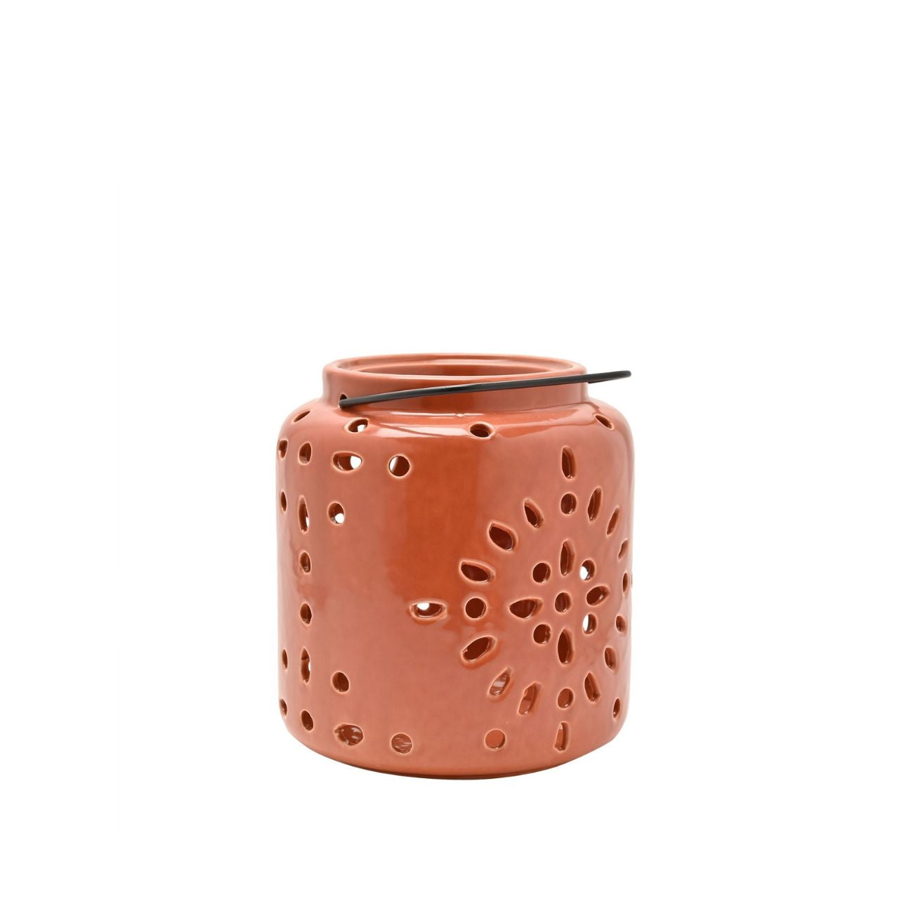 Introducing the Country Living Ceramic Lantern in Terracotta, a delightful addition to home décor that brings a touch of springtime charm. Crafted from ceramic with a glazed finish, this lantern radiates warmth and elegance.