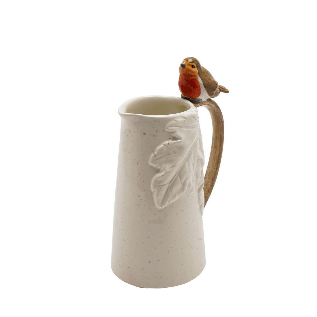 The Country Living Robin Leaf Jug is a characterful kitchen piece, featuring a sculpted robin detail perched on the rim, bringing a distinctive countryside-inspired touch to a classic jug design.