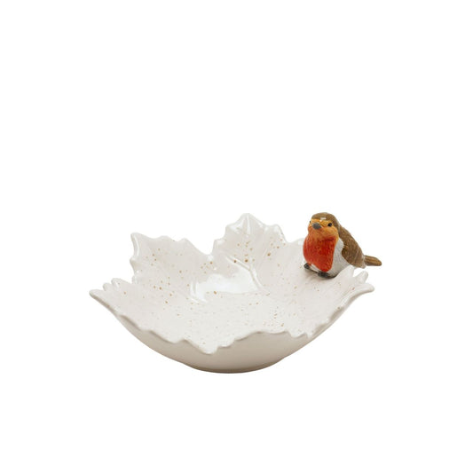 The Country Living Robin Leaf Large Plate is a characterful serving piece, featuring a sculpted robin detail that brings a distinctive countryside-inspired touch to a nature-led design.