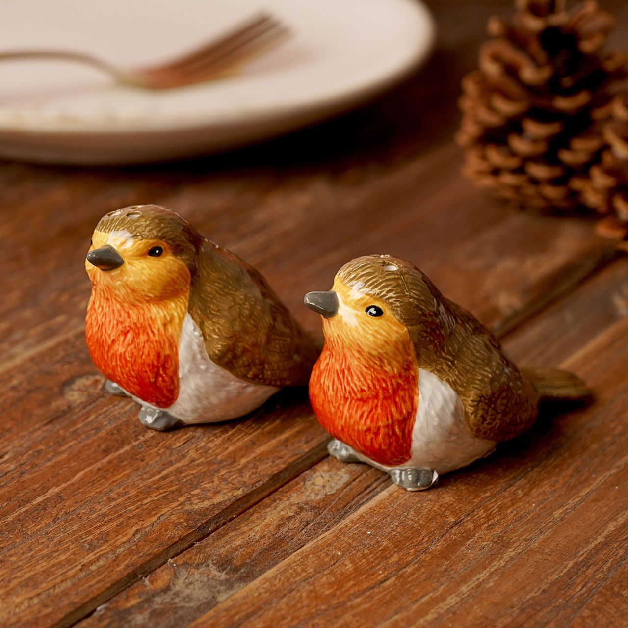 The Country Living Robin Salt & Pepper Pots bring a touch of countryside charm to the dining table.