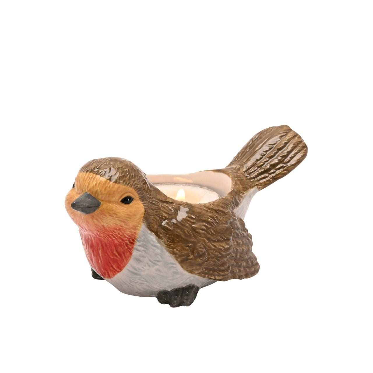 Shaped like a robin, it’s designed to hold a single tea light - ideal for autumn and winter displays. A versatile piece for mantels, shelves, or centrepieces.