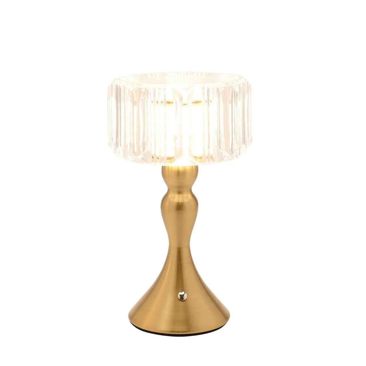 This stylish lamp combines modern design with practicality, boasting a crystal effect shade. The curved bronze base adds a touch of elegance, making it a perfect addition to contemporary interiors.