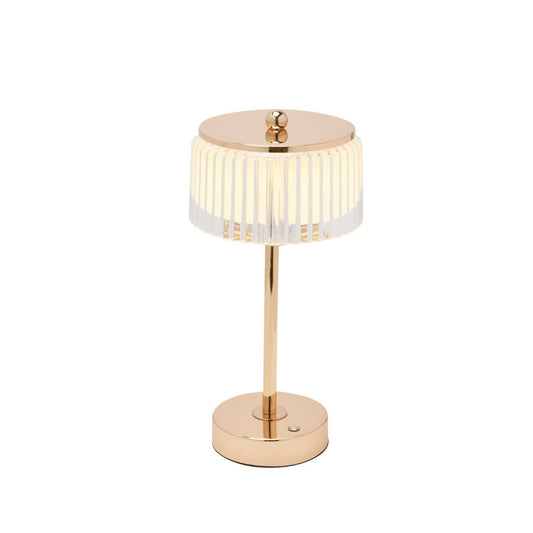 Elevate home décor with the Hestia Crystal USB LED Touch Table Lamp, featuring a stunning design with a gold base and trim.