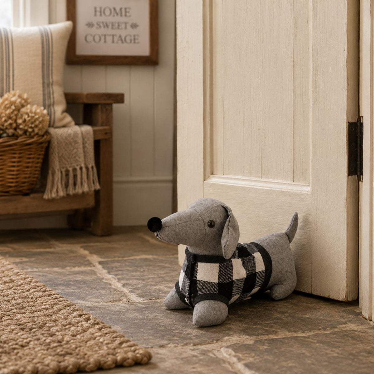 Bring some cheer and charm to the home with this sweet fabric dachshund door stop. From the Wildflower collection by HESTIA - homeware inspired by the Great British outdoors.