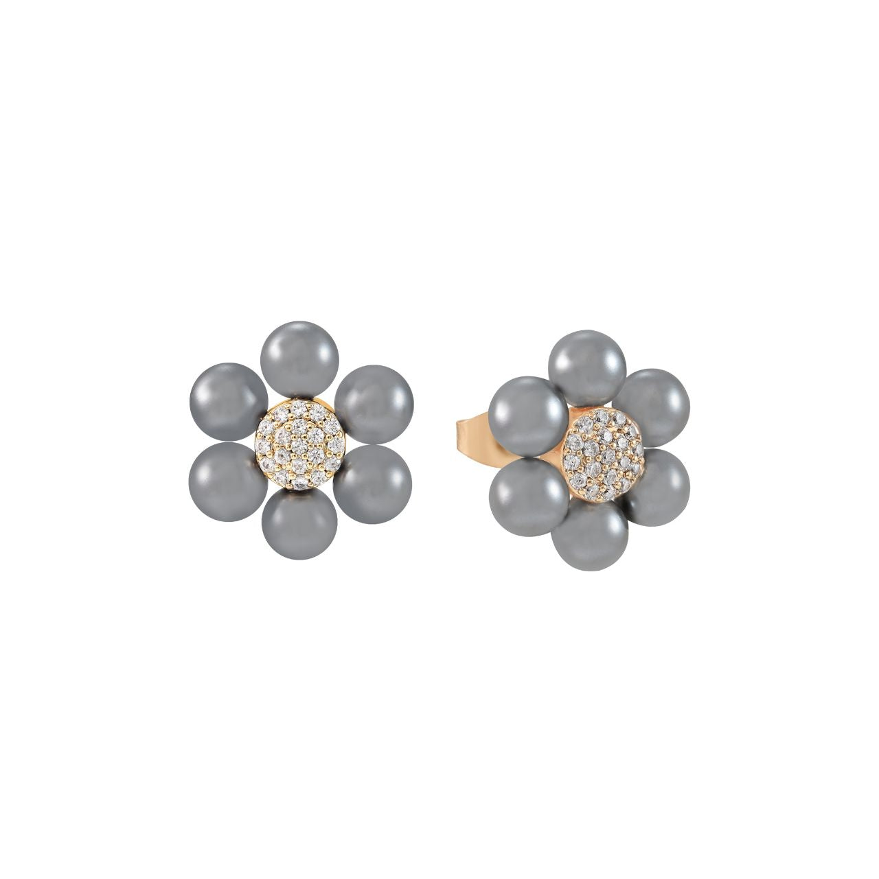 Elevate your elegance with the Tipperary Daisy Grey Pearl 2cm Stud Gold Earrings. Featuring shimmering grey pearls set in refined gold studs, these earrings offer a subtle yet striking accent to any ensemble.